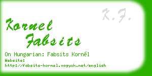 kornel fabsits business card